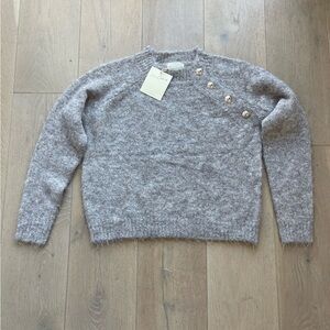 Cozy Gray Sweater with Button Detail